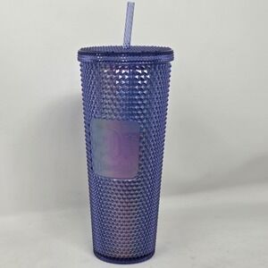 NEW Starbucks Disneyland Anniversary Studded‎ Tumbler Purple Iridescent Cold Cup